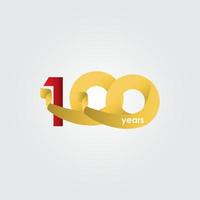 Ilustración de diseño de plantilla de vector de celebración de aniversario de 100 años