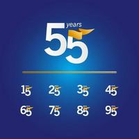 55 Years Anniversary Celebration Vector Template Design Illustration