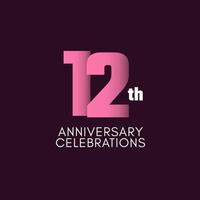 12 th Anniversary Celebration Vector Template Design Illustration