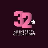 32 th Anniversary Celebration Vector Template Design Illustration