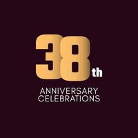 38 th Anniversary Celebration Vector Template Design Illustration