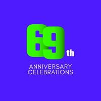 69 Th Anniversary Celebration Vector Template Design Illustration