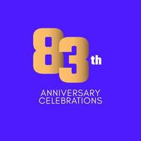 83 th Anniversary Celebration Vector Template Design Illustration