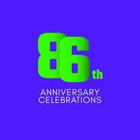 86 th Anniversary Celebration Vector Template Design Illustration