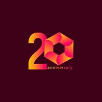 20 Years Anniversary Celebration Vector Template Design Illustration