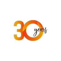 30 Years Anniversary Celebration Vector Template Design Illustration