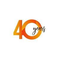 40 Years Anniversary Celebration Vector Template Design Illustration