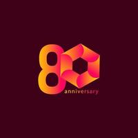 80 Years Anniversary Celebration Vector Template Design Illustration