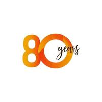 80 Years Anniversary Celebration Vector Template Design Illustration