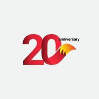 20 Years Anniversary Celebration Fox Model Vector Template Design Illustration