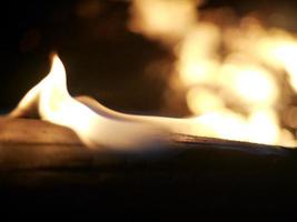 Close-up of flames on a log photo