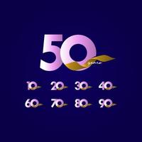 50 Years Anniversary Ribbon Celebration Vector Template Design Illustration