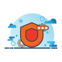 shield protection illustration. Flat vector icon. can use for, icon design element,ui, web, mobile app.