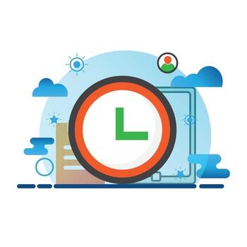 time illustration. Flat vector icon. can use for, icon design element,ui, web, mobile app.