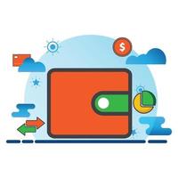 wallet illustration. Flat vector icon. can use for, icon design element,ui, web, mobile app.