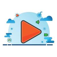 play button illustration. Flat vector icon. can use for, icon design element,ui, web, mobile app.