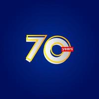 70 Years Anniversary Celebration Line Vector Template Design Illustration
