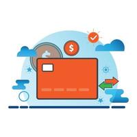 credit card illustration. Flat vector icon. can use for, icon design element,ui, web, mobile app.