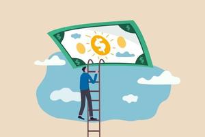 Ladder of success in financial freedom concept vector