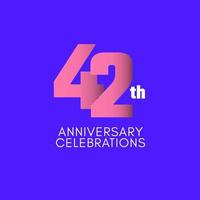 42 Th Anniversary Celebration Vector Template Design Illustration