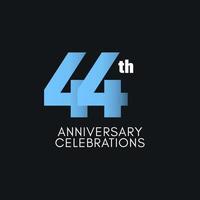 Ilustración de diseño de plantilla de vector de celebración de 44 aniversario
