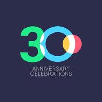 30 Years Anniversary Celebration Vector Template Design Illustration