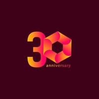 30 Years Anniversary Celebration Vector Template Design Illustration