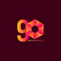 90 Years Anniversary Celebration Vector Template Design Illustration