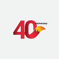 40 Years Anniversary Celebration Fox Model Vector Template Design Illustration