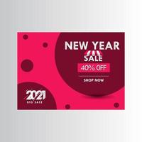 New Years 2021 Big Sale 40 off Shop Now Label Vector Template Design Illustration