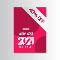 New Years 2021 Big Sale 40 off Label Vector Template Design Illustration