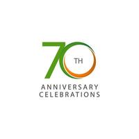 70 Th Anniversary Celebration Retro Vector Template Design Illustration