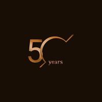 50 Years Anniversary Celebration Brown Line Vector Template Design Illustration