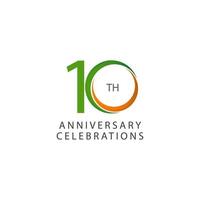 10 Th Anniversary Celebration Retro Vector Template Design Illustration