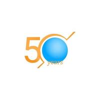 Ilustración de diseño de plantilla de vector naranja de círculo de celebración de aniversario de 50 años