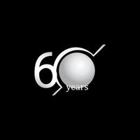 60 Years Anniversary Celebration Circle White Vector Template Design Illustration