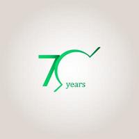 70 Years Anniversary Celebration Green Line Vector Template Design Illustration