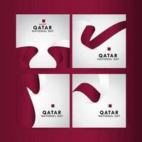 Happy Qatar National Day Celebration Vector Template Design Illustration