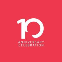 10 Years Anniversary Celebration Vector Template Design Illustration