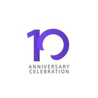 10 Years Anniversary Celebration Vector Template Design Illustration