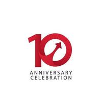 10 Years Anniversary Celebration Vector Template Design Illustration