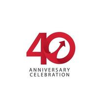 40 Years Anniversary Celebration Vector Template Design Illustration