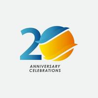 20 Years Anniversary Celebrations Vector Template Design Illustration