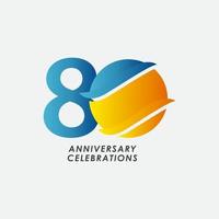 80 Years Anniversary Celebrations Vector Template Design Illustration
