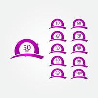 50 Years Anniversary Celebration Purple Vector Template Design Illustration