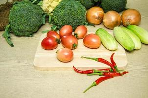 Vegetables on wood photo