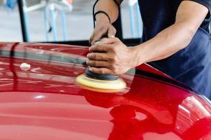 Car being polished photo