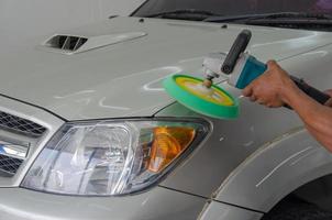 Car being polished photo