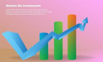 business arrow target direction concept to success. Return on investment ROI. Applicable for promotion , cover poster, infographic,  landing page, ui, ux, persentation,  baner, social media posted vector