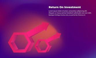 business arrow target direction concept to success. Return on investment ROI. Applicable for promotion , cover poster, infographic,  landing page, ui, ux, persentation,  baner, social media posted vector
